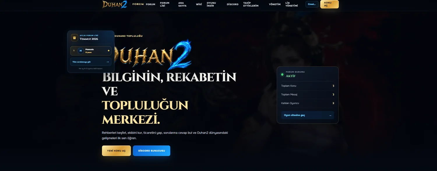 Duhan2 resmî forumu ve aylık forum ligi